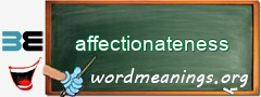 WordMeaning blackboard for affectionateness